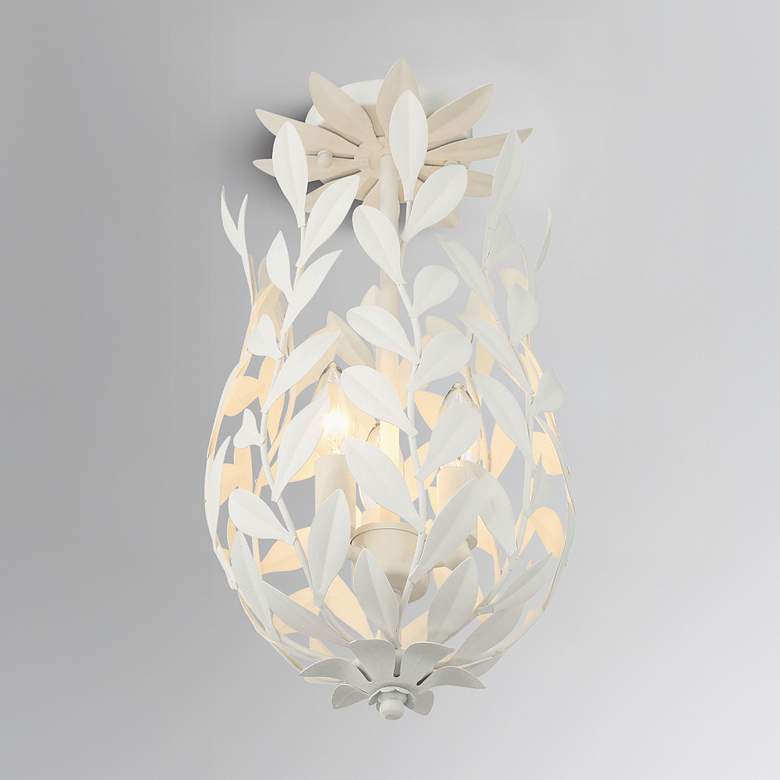 Image 1 Broche 3 Light Matte White Semi Flush Mount