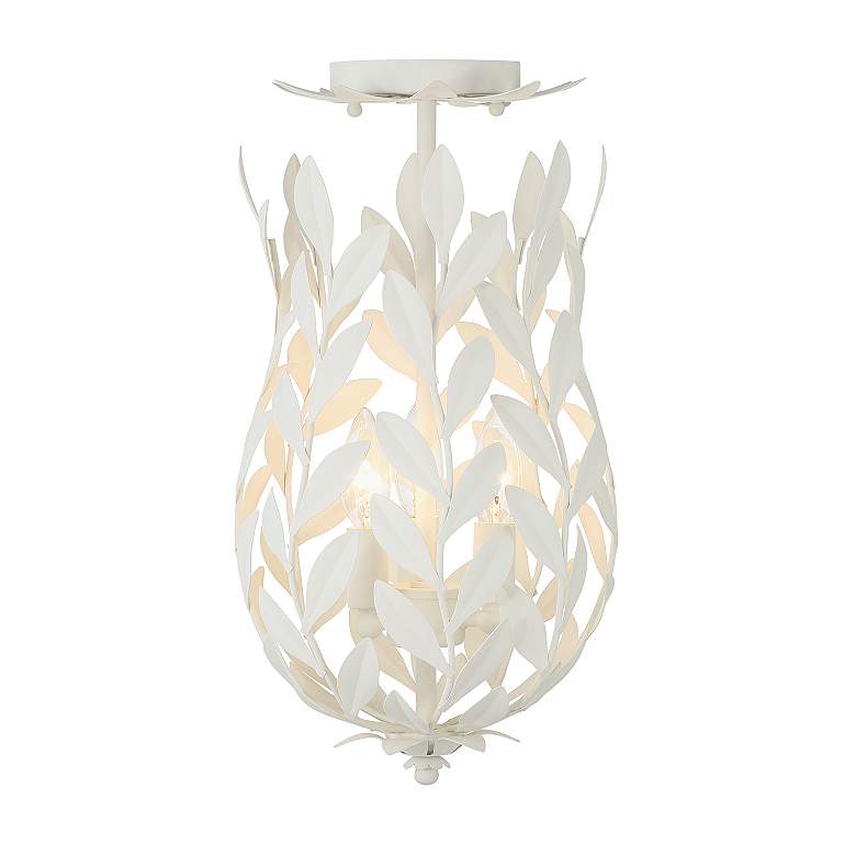 Image 6 Broche 3 Light Matte White Semi Flush Mount more views