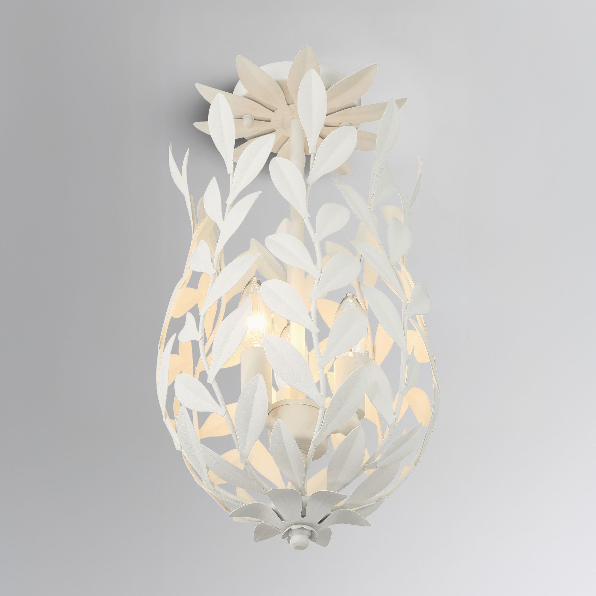 Broche 3 Light Matte White Semi Flush Mount
