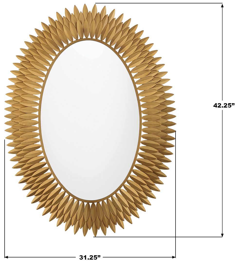 Broche 31.25'' Integrated LED Antique Gold Mirror