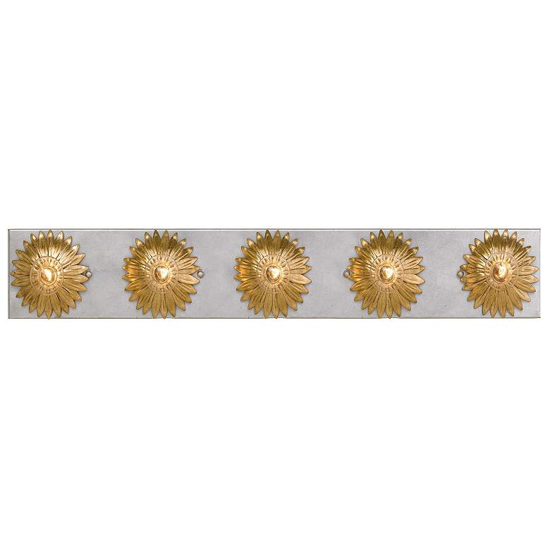 Image 1 Broche 31" Wide Gold and Antique Silver 5-Light Bath Light