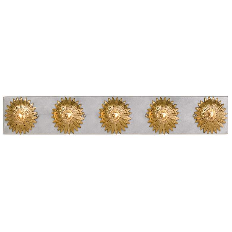 Image 1 Broche 31 inch Wide Gold and Antique Silver 5-Light Bath Light