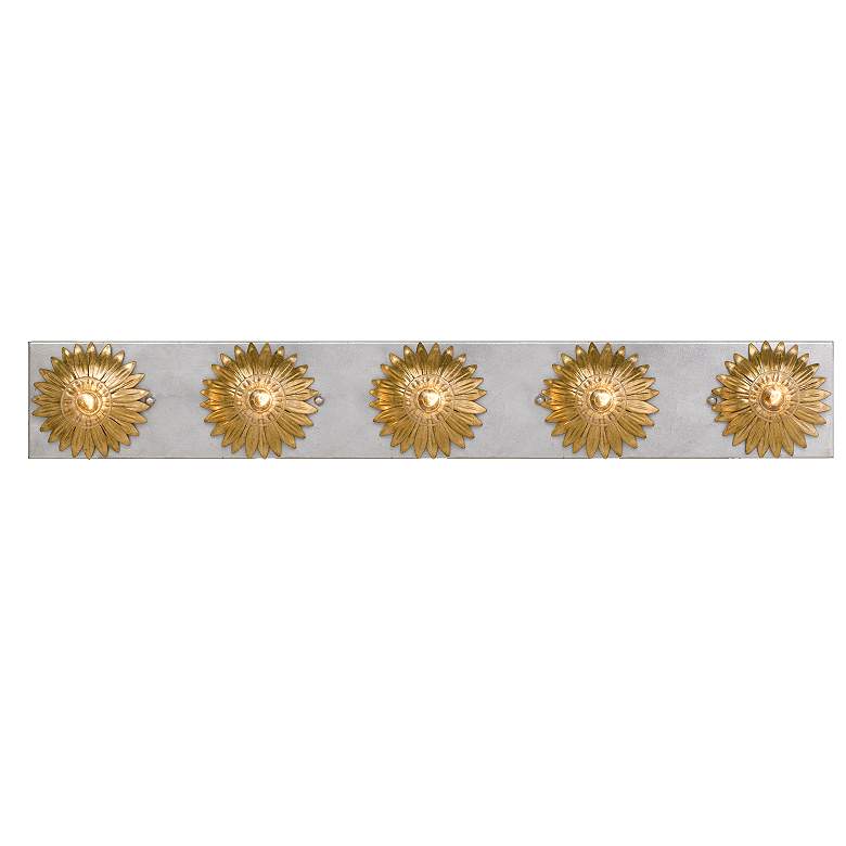 Image 4 Broche 31" Wide Gold and Antique Silver 5-Light Bath Light more views