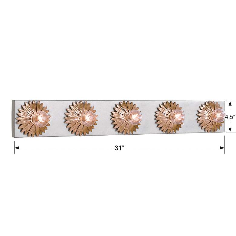 Image 5 Broche 31" Wide Gold and Antique Silver 5-Light Bath Light more views