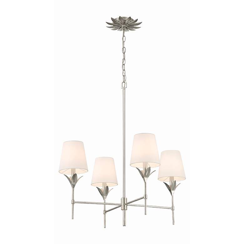 Image 6 Broche 4 Light Antique Silver Chandelier more views