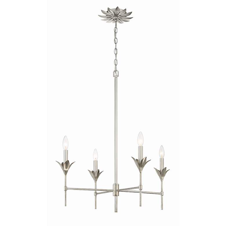 Image 7 Broche 4 Light Antique Silver Chandelier more views