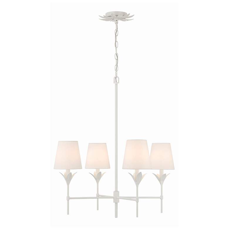 Image 2 Broche 4 Light Matte White Chandelier
