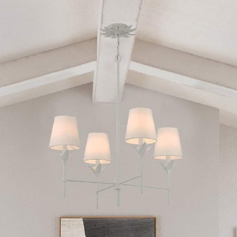 Image 1 Broche 4 Light Matte White Chandelier