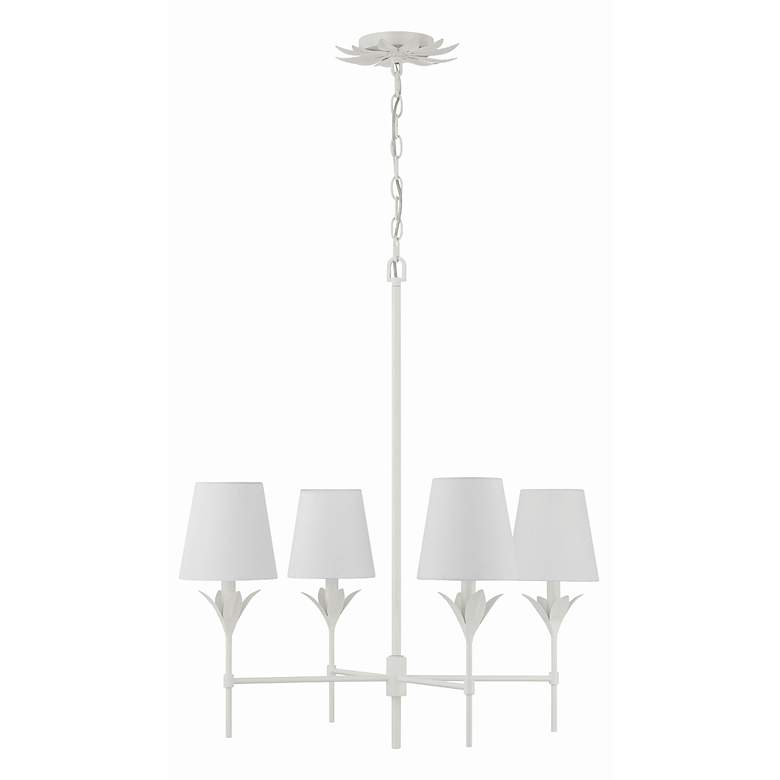 Image 3 Broche 4 Light Matte White Chandelier more views