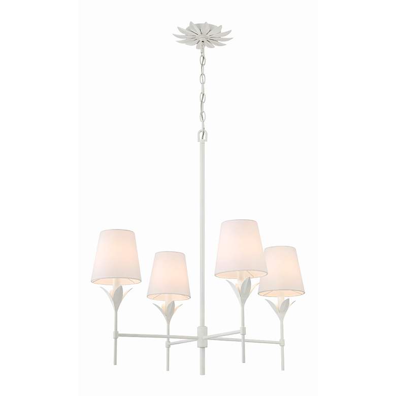 Image 4 Broche 4 Light Matte White Chandelier more views