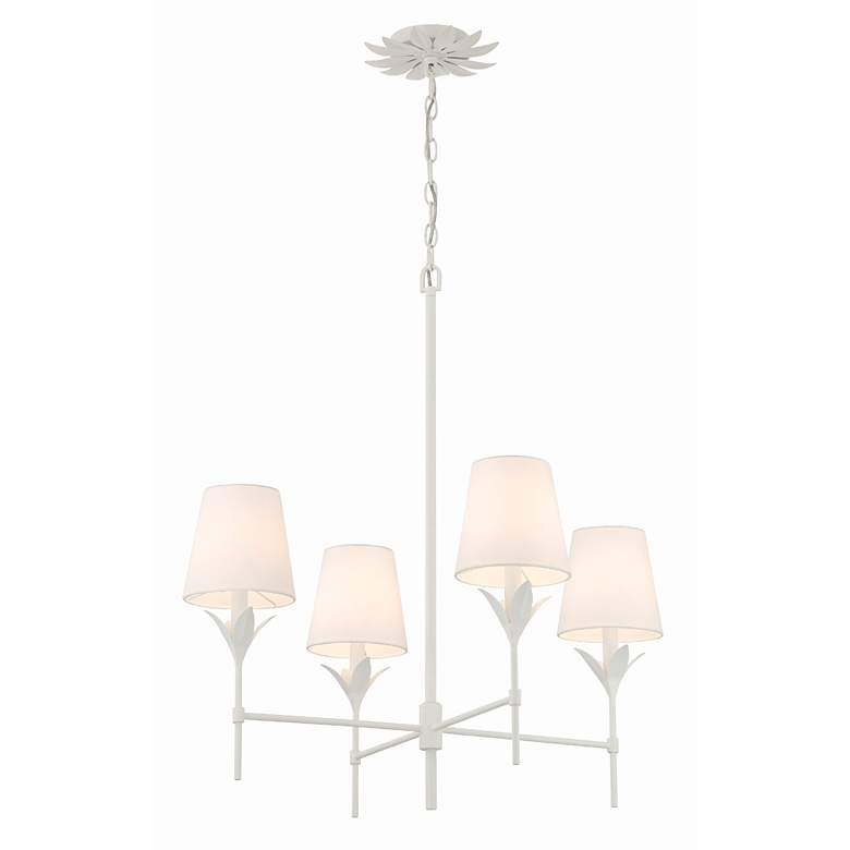 Image 7 Broche 4 Light Matte White Chandelier more views