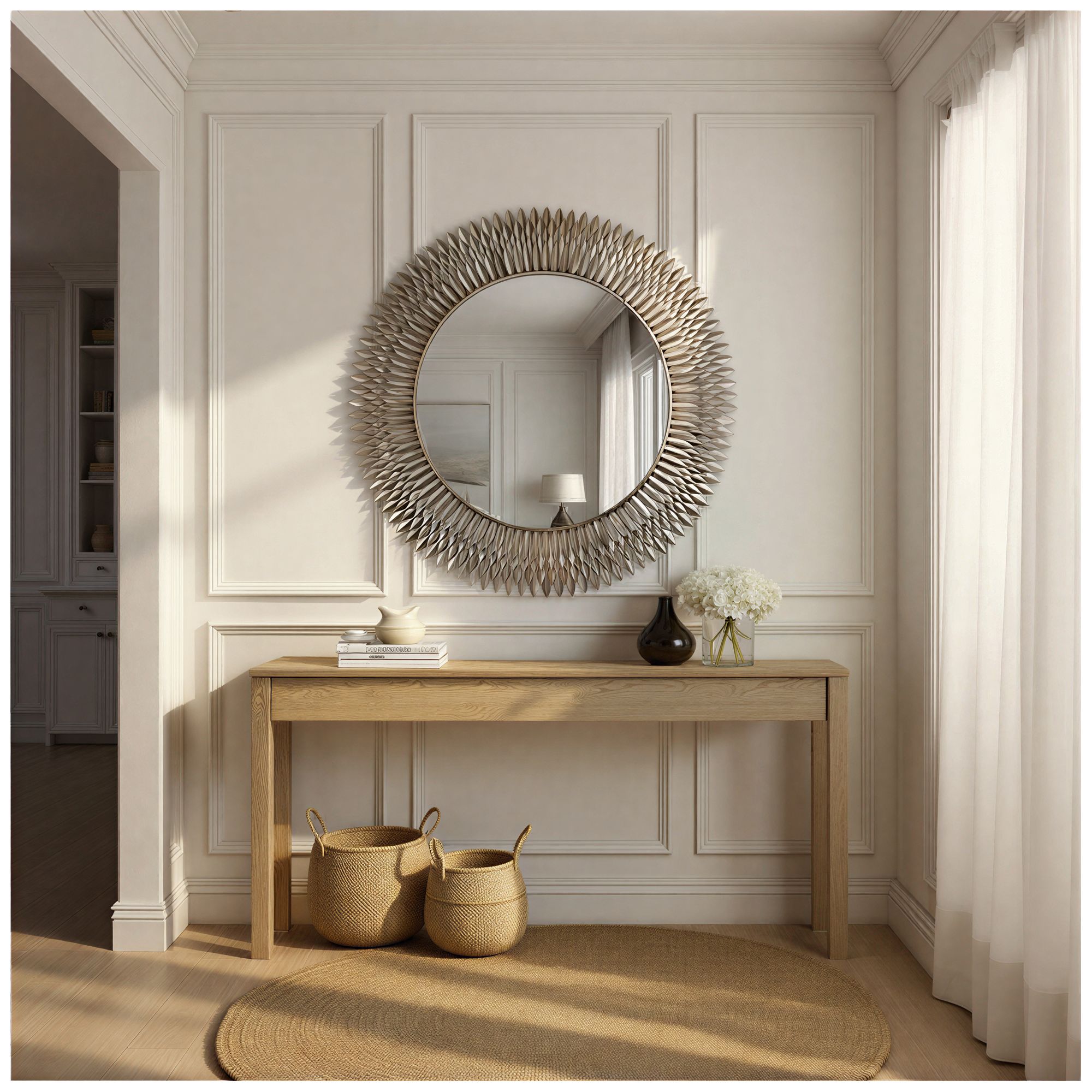 Image 6 Broche 46.75'' Antique Silver Mirror more views