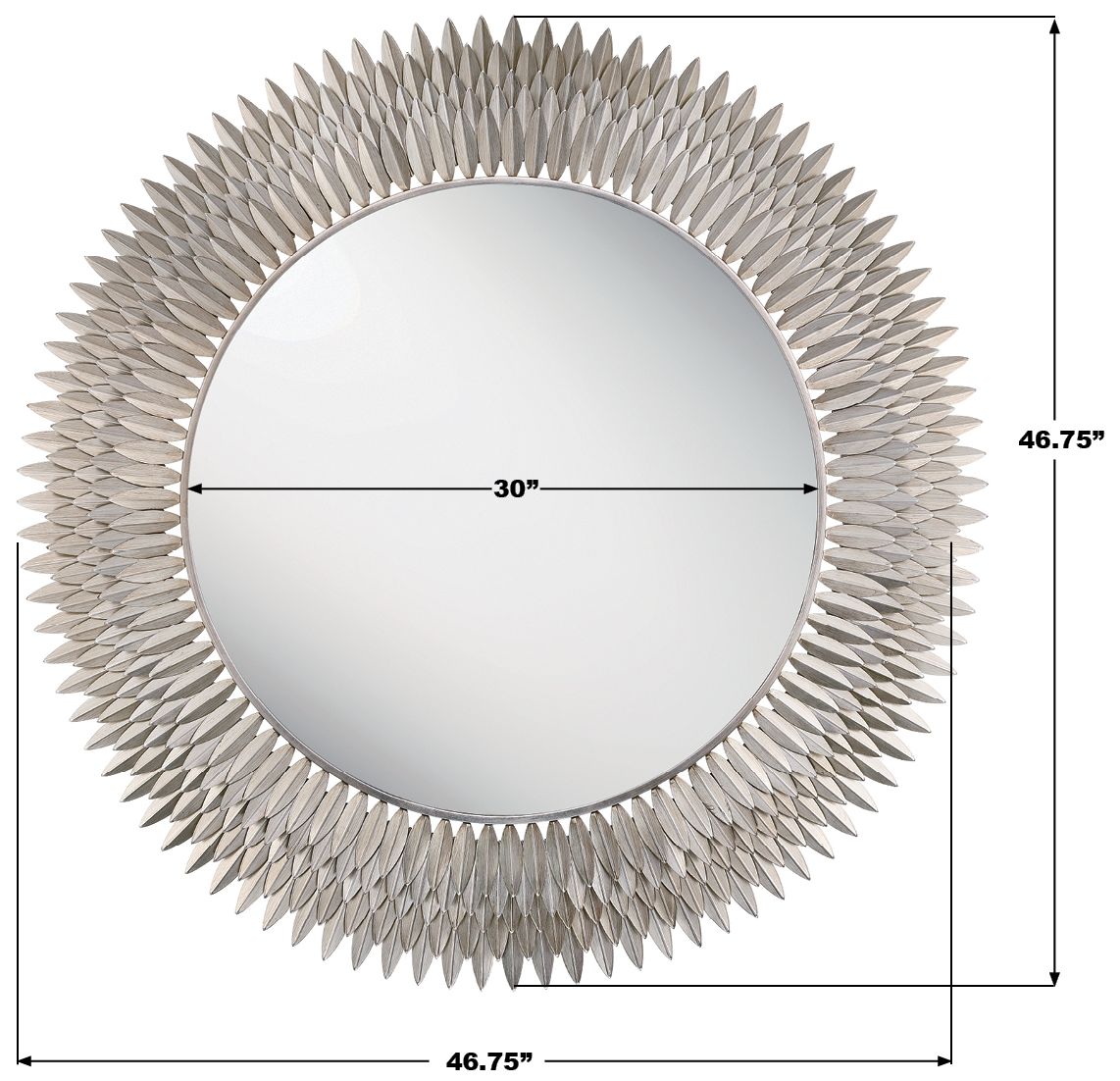 Image 7 Broche 46.75'' Antique Silver Mirror more views