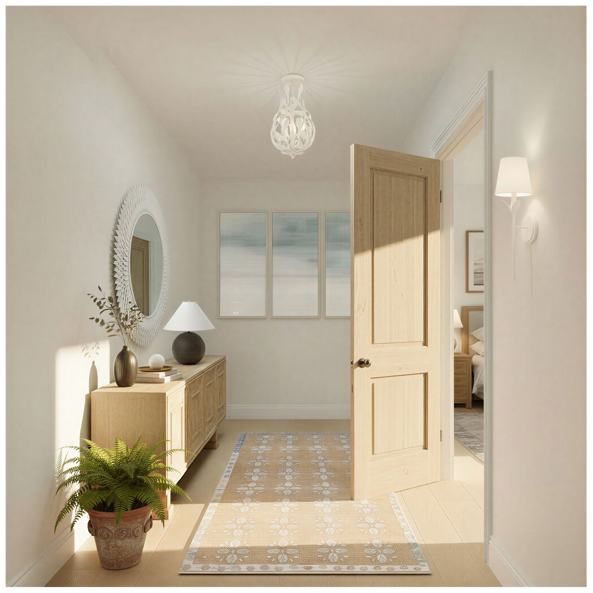 Image 6 Broche 46.75'' Matte White Mirror more views