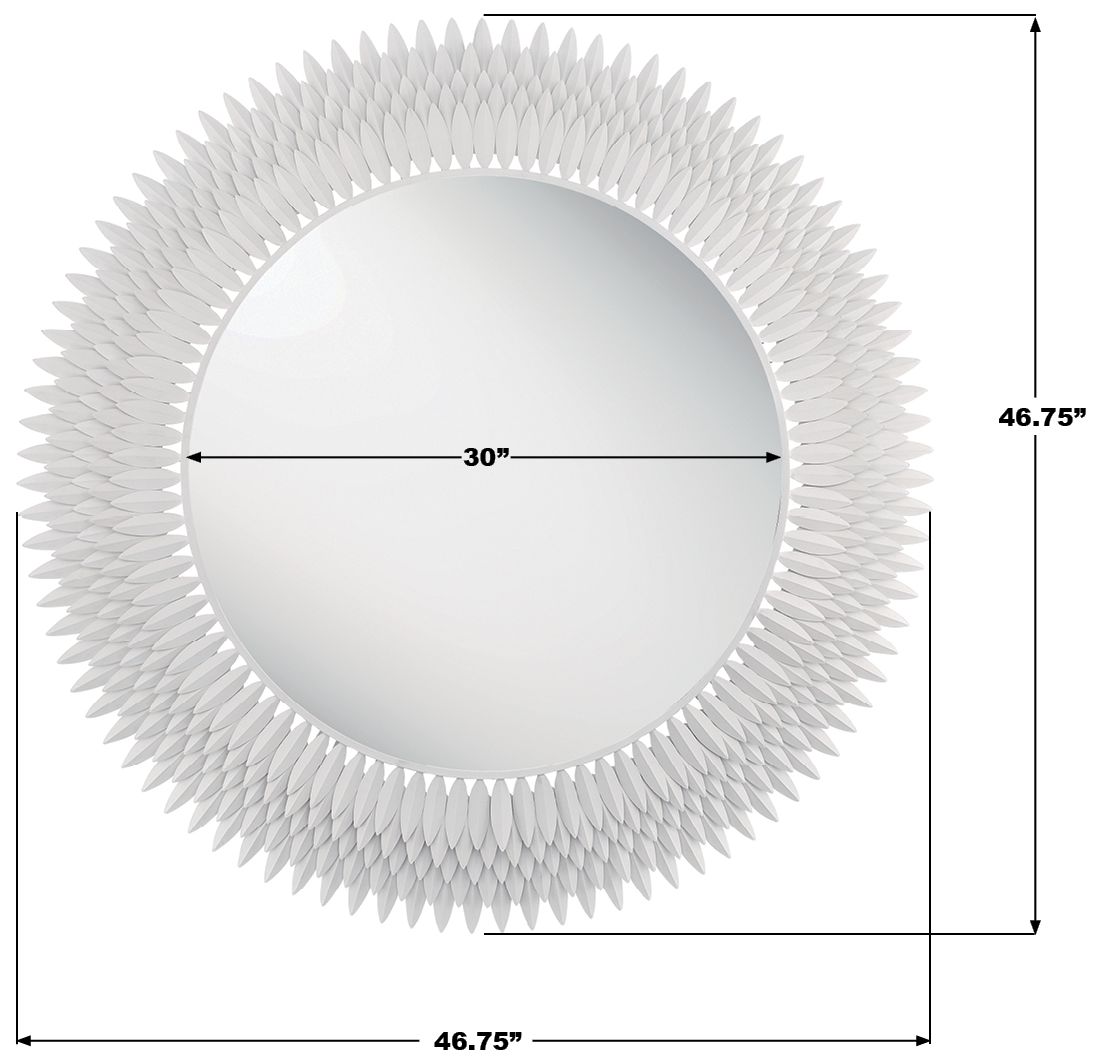 Image 7 Broche 46.75'' Matte White Mirror more views