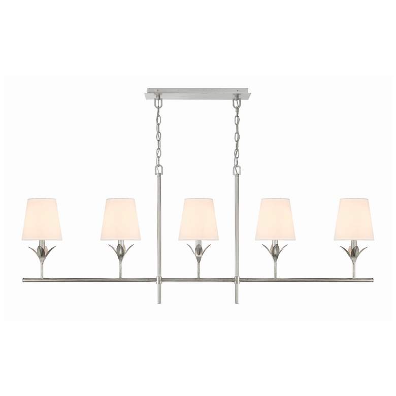 Image 1 Broche 5 Light Antique Silver Chandelier