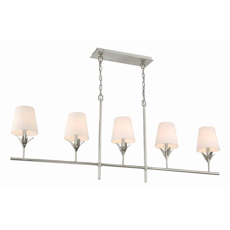 Image 4 Broche 5 Light Antique Silver Chandelier more views