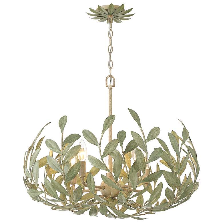 Image 1 Broche 5 Light Champagne Green Tea Chandelier