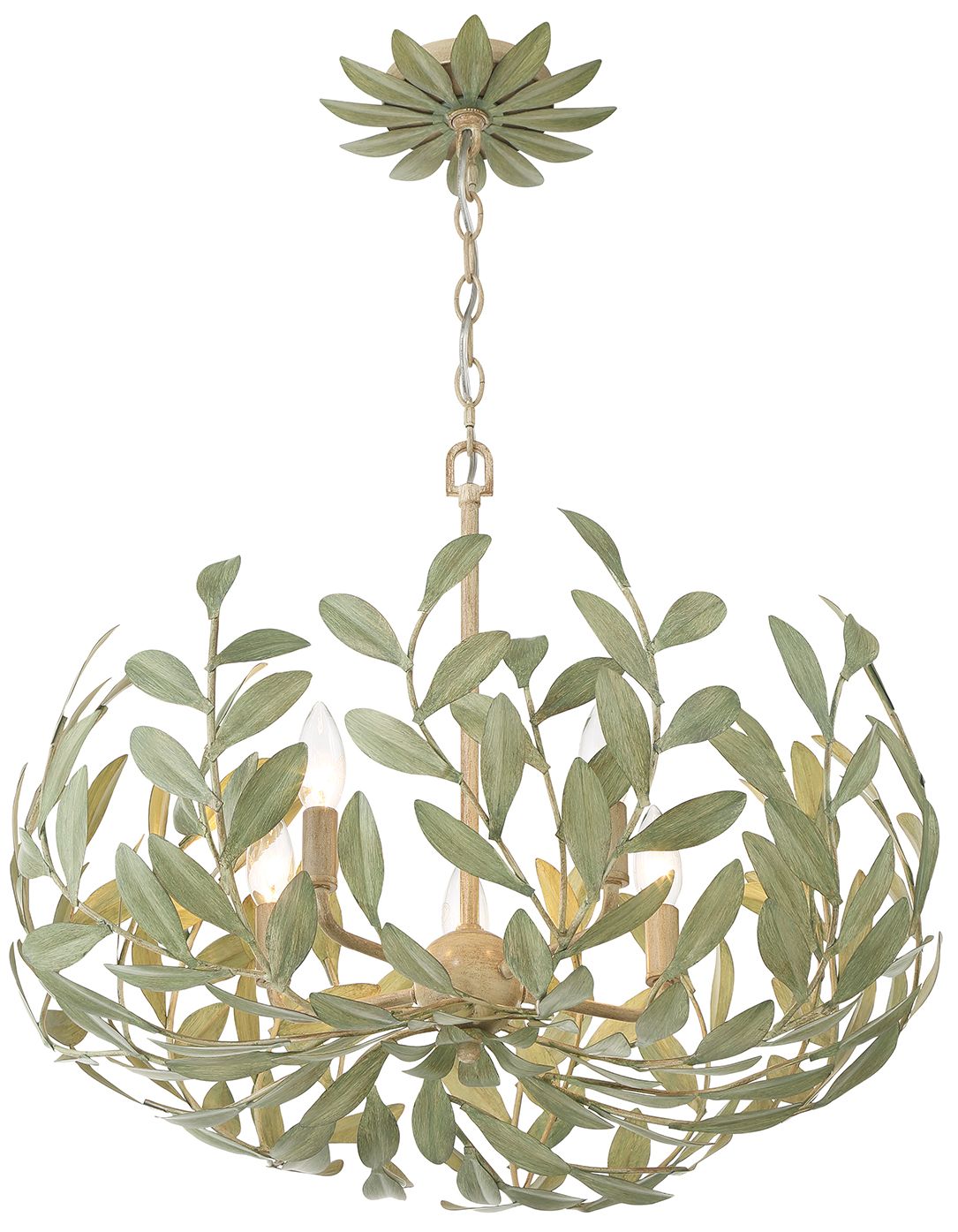 Image 4 Broche 5 Light Champagne Green Tea Chandelier more views