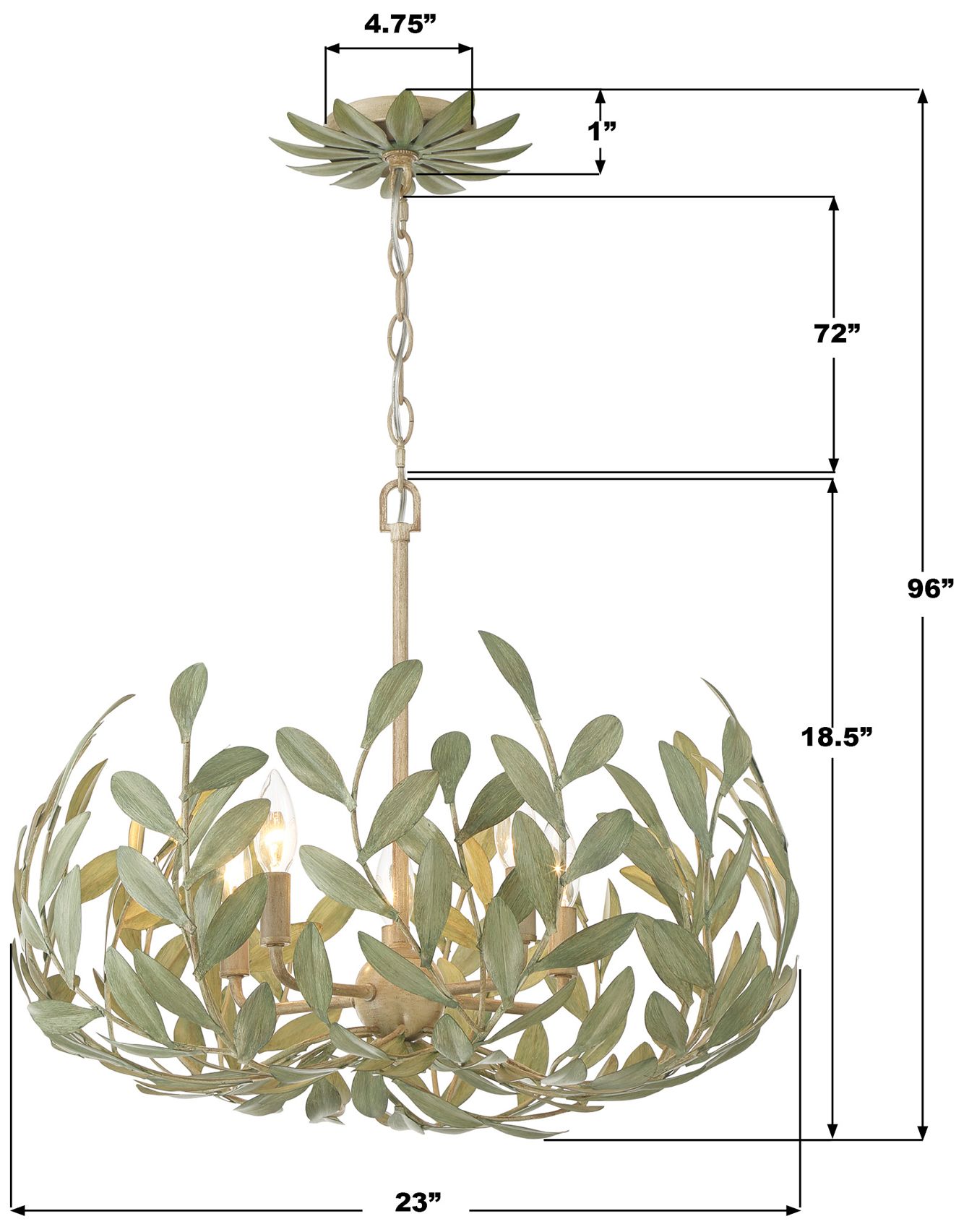 Image 7 Broche 5 Light Champagne Green Tea Chandelier more views