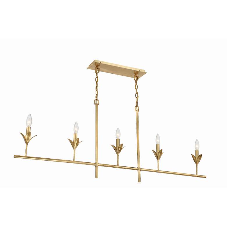 Image 7 Broche 53 1/2" Wide Antique Gold 5-Light Linear Chandelier more views