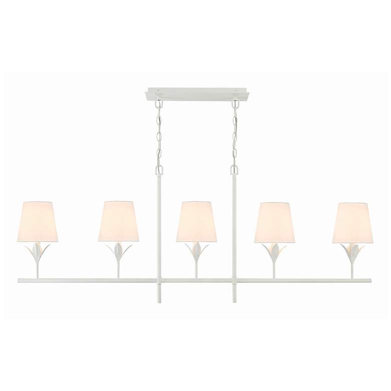 Image 2 Broche 53 1/2" Wide Matte White 5-Light Linear Chandelier