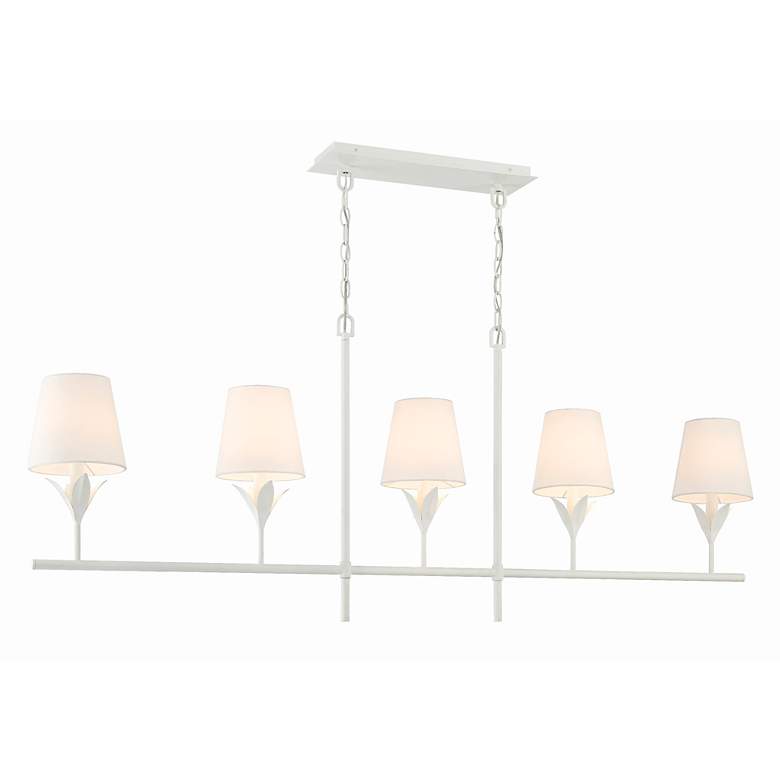 Image 4 Broche 53 1/2" Wide Matte White 5-Light Linear Chandelier more views