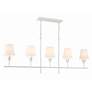 4_Broche 53 1/2" Wide Matte White 5-Light Linear Chandelier more views