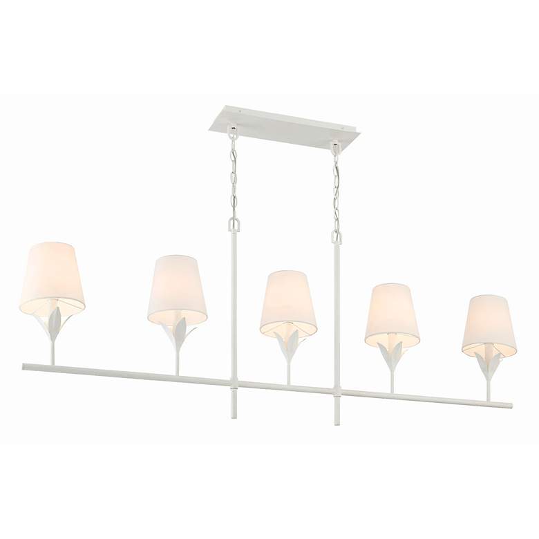 Image 5 Broche 53 1/2" Wide Matte White 5-Light Linear Chandelier more views