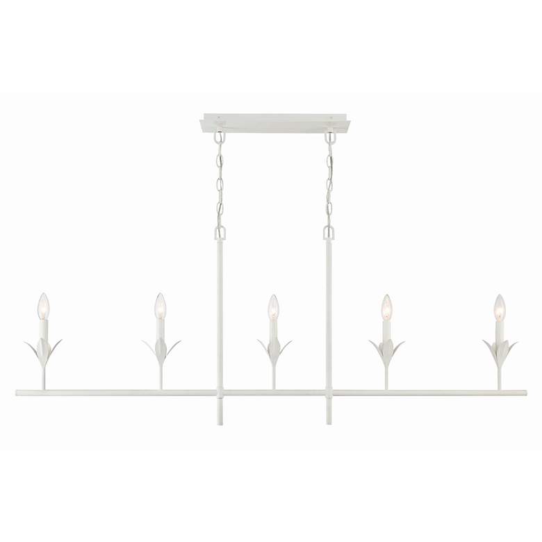 Image 6 Broche 53 1/2" Wide Matte White 5-Light Linear Chandelier more views