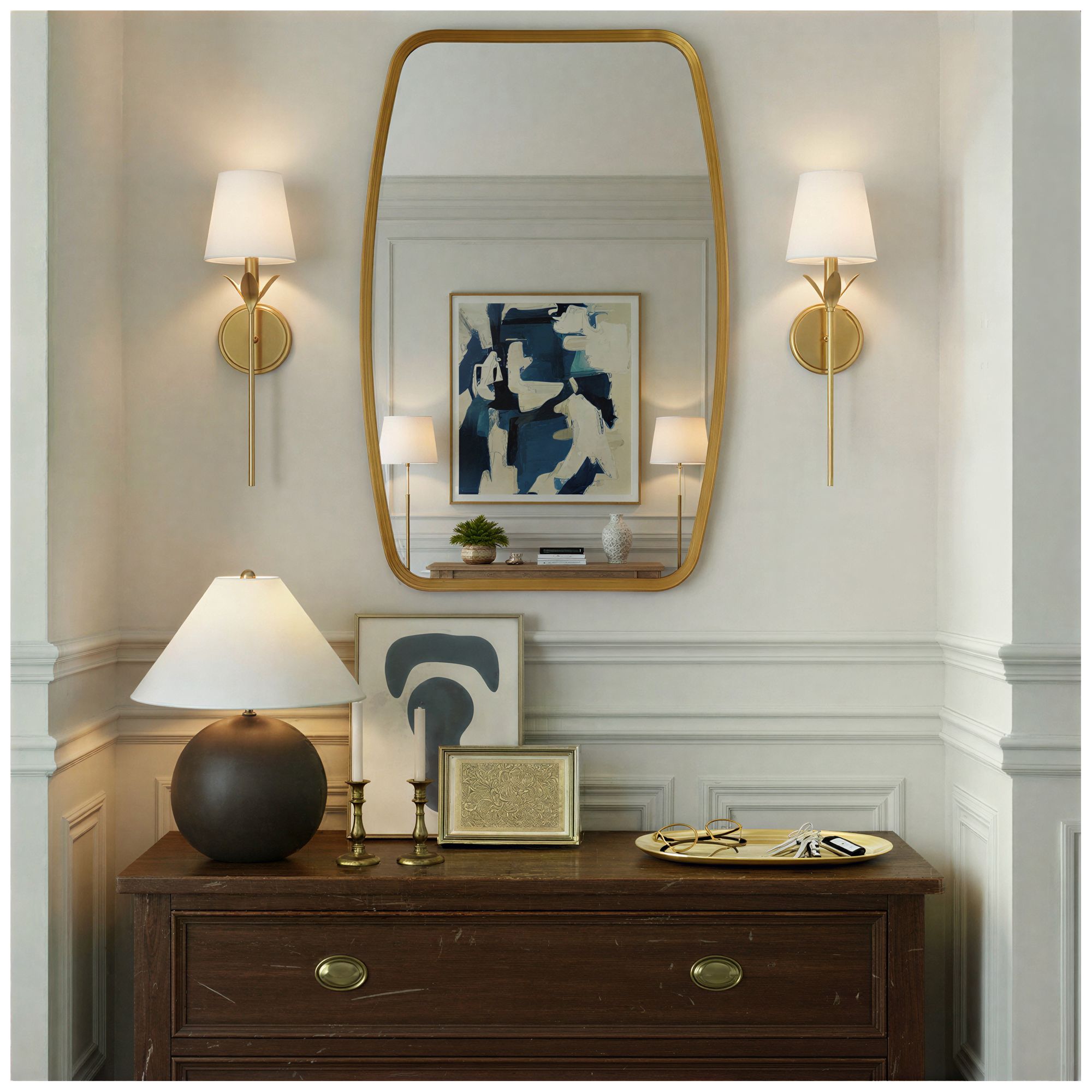 Broche 6'' Antique Gold Sconce