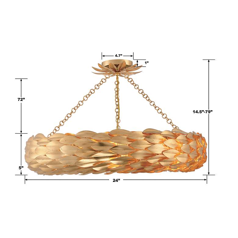 Image 6 Broche 6 Light Antique Gold Ceiling Mount more views