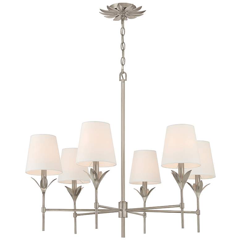 Image 1 Broche 6 Light Antique Silver Chandelier