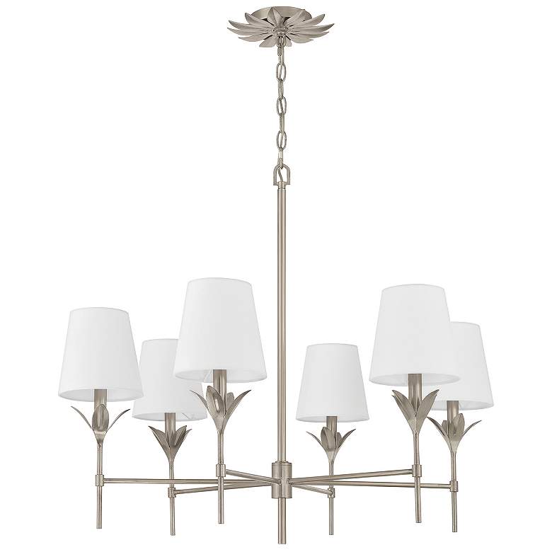 Image 2 Broche 6 Light Antique Silver Chandelier more views