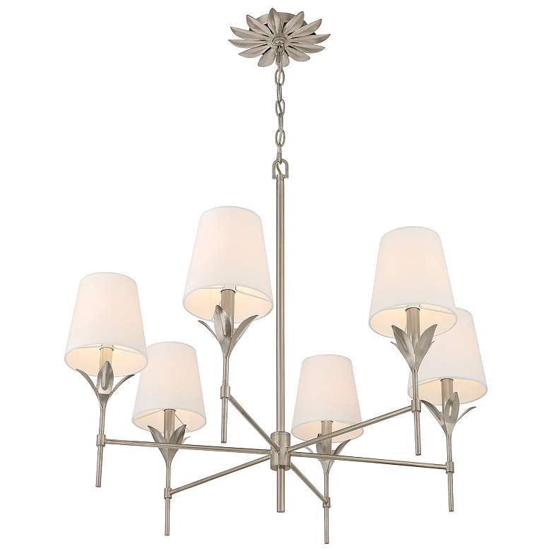 Image 4 Broche 6 Light Antique Silver Chandelier more views