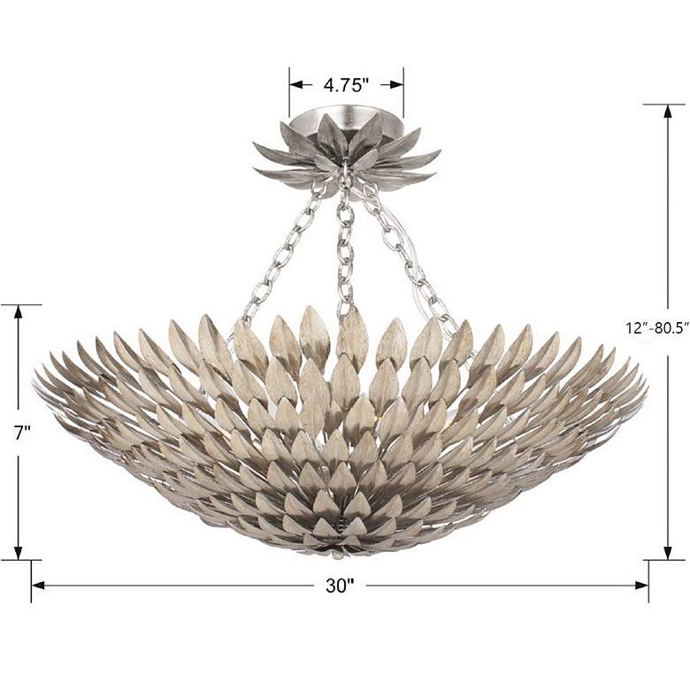 Image 5 Broche 8 Light Antique Silver Ceiling Mount more views