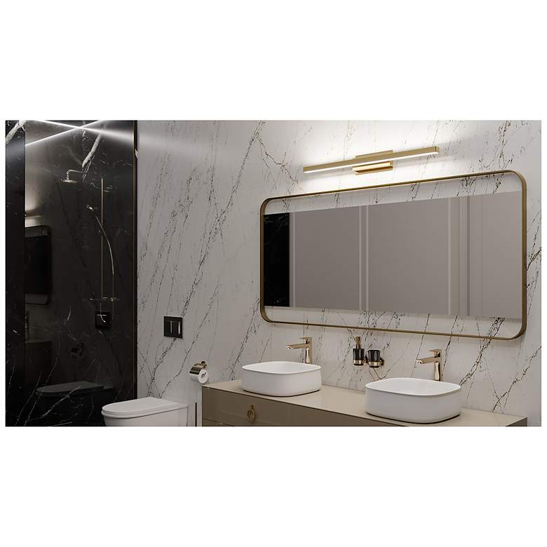 Image 2 Brock 24" Wide Satin Brass LED Vanity more views