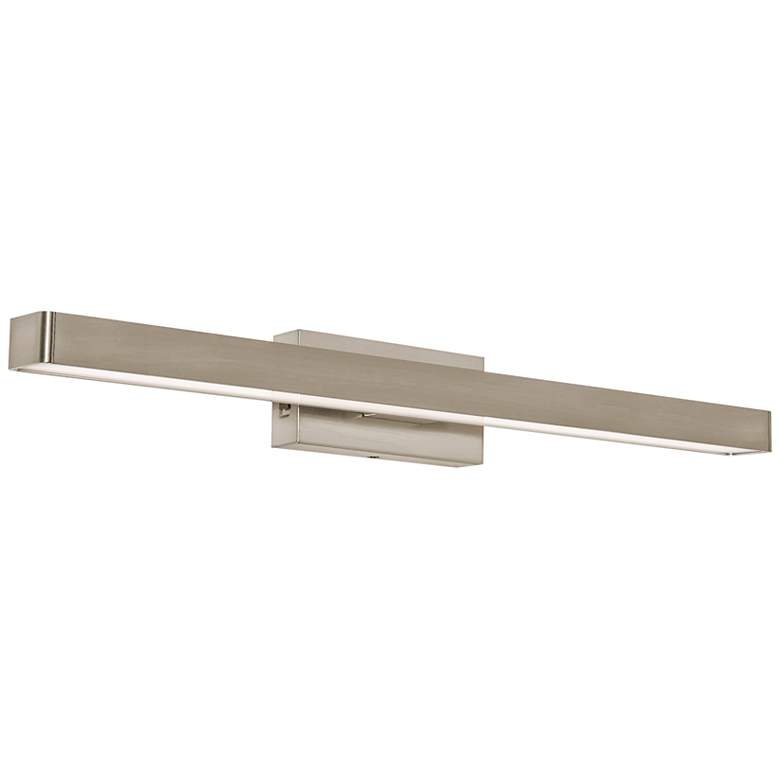 Image 1 Brock 24" Wide Satin Nickel LED Vanity Bath Light