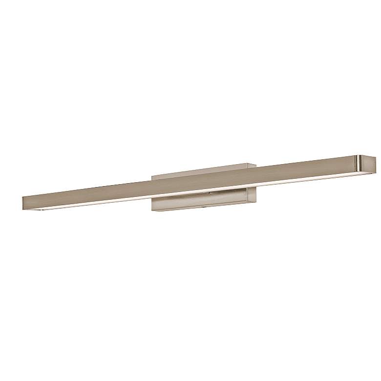 Image 1 Brock 36" Wide Satin Nickel LED Vanity Bath Light