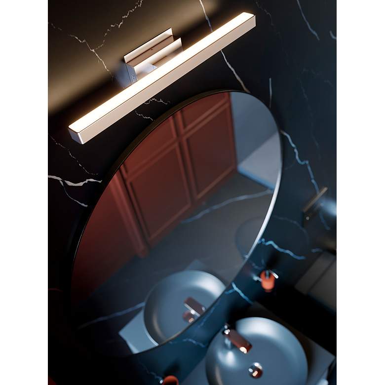 Image 2 Brock 36" Wide Satin Nickel LED Vanity Bath Light more views
