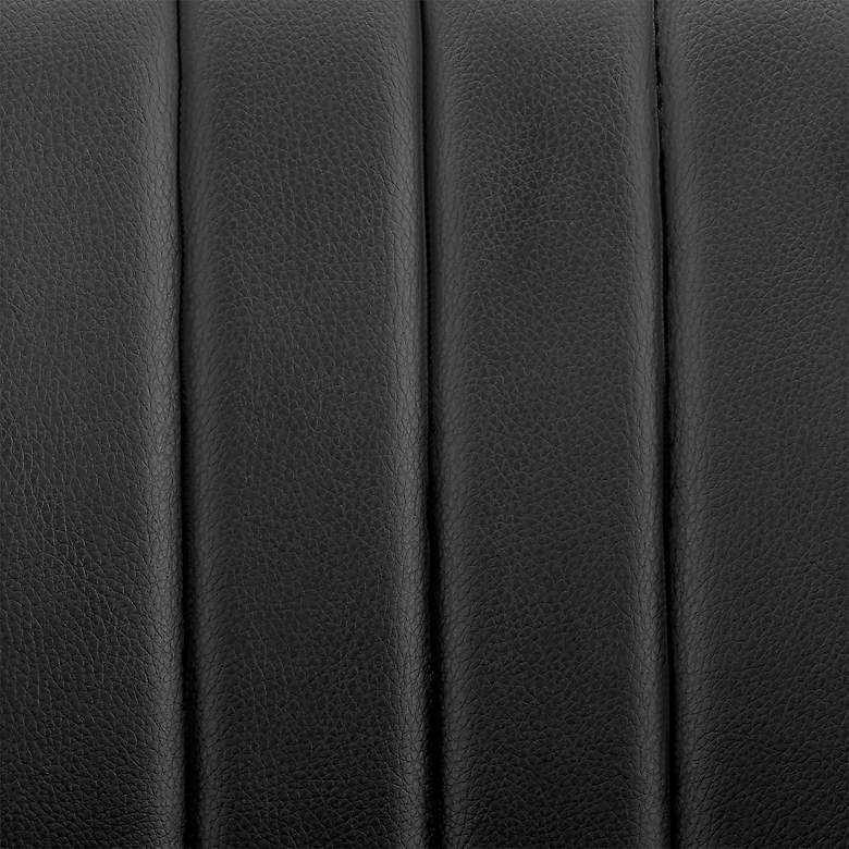 Image 6 Brock Black Faux Leather w/ Walnut Wood Adjustable Bar Stool more views