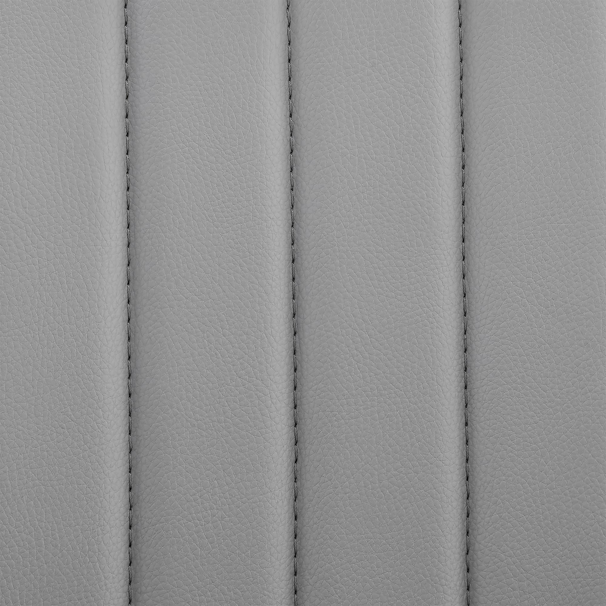 Image 5 Brock Gray Faux Leather Walnut Wood w/ Black Base Bar Stool more views