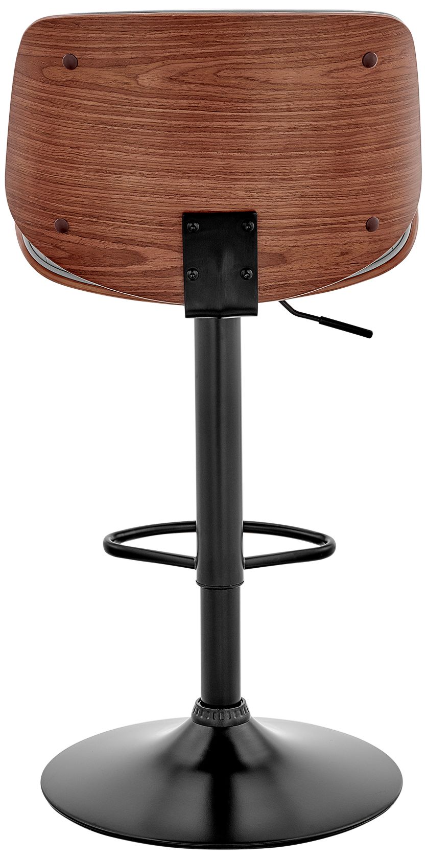 Brock Gray Faux Leather Walnut Wood w/ Black Base Bar Stool