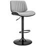 2_Brock Gray Faux Leather with Black Wood Adjustable Bar Stool