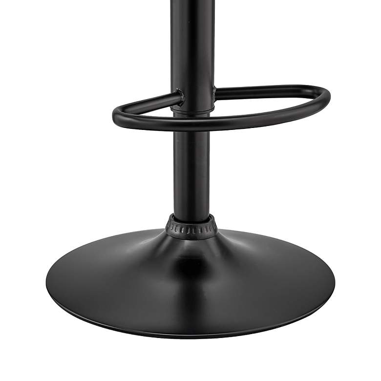 Image 5 Brock Gray Faux Leather with Black Wood Adjustable Bar Stool more views