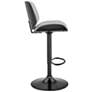 Brock Gray Faux Leather with Black Wood Adjustable Bar Stool