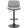 Brock Gray Faux Leather with Black Wood Adjustable Bar Stool