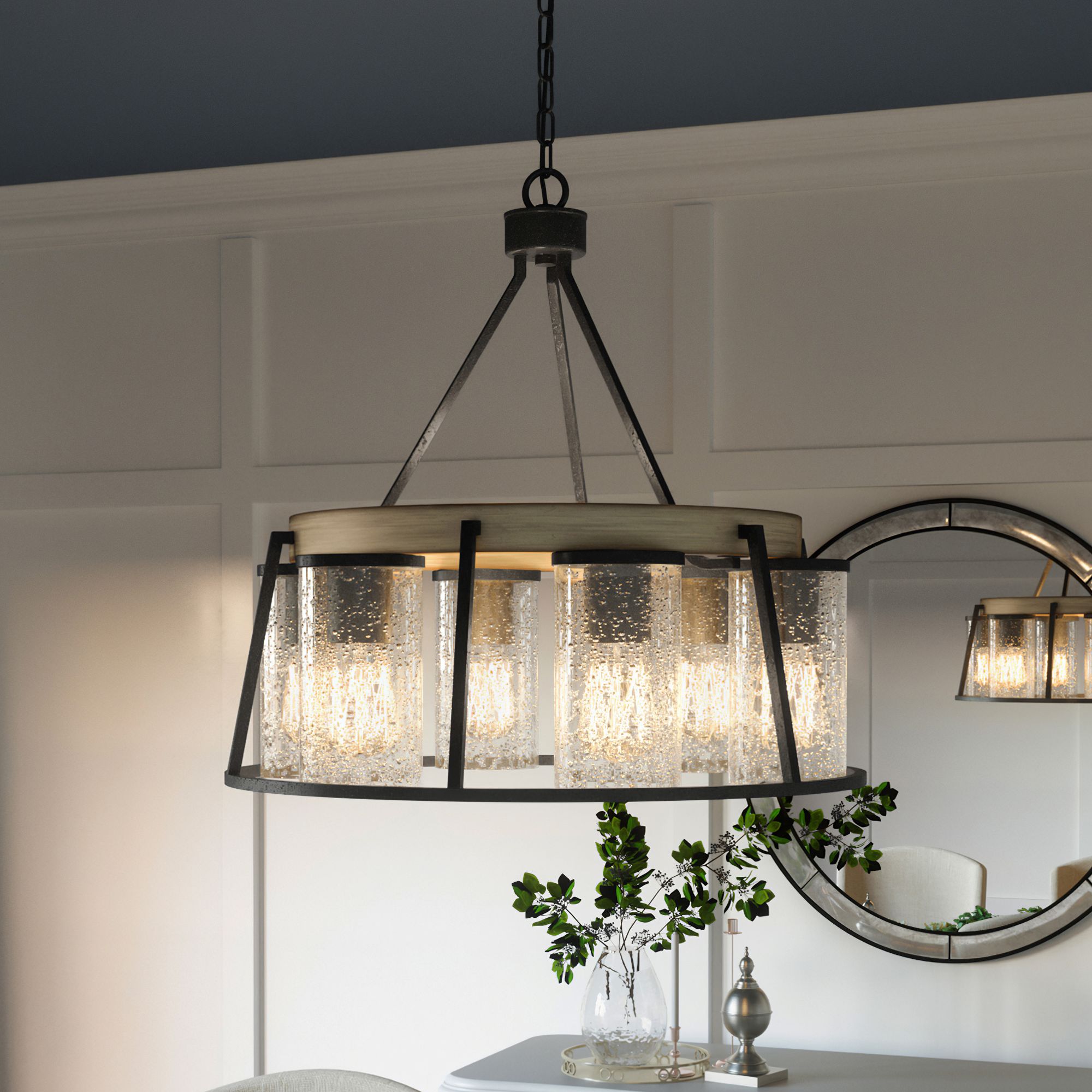 Image Brockton 6-Lt Grey Ash Chandelier