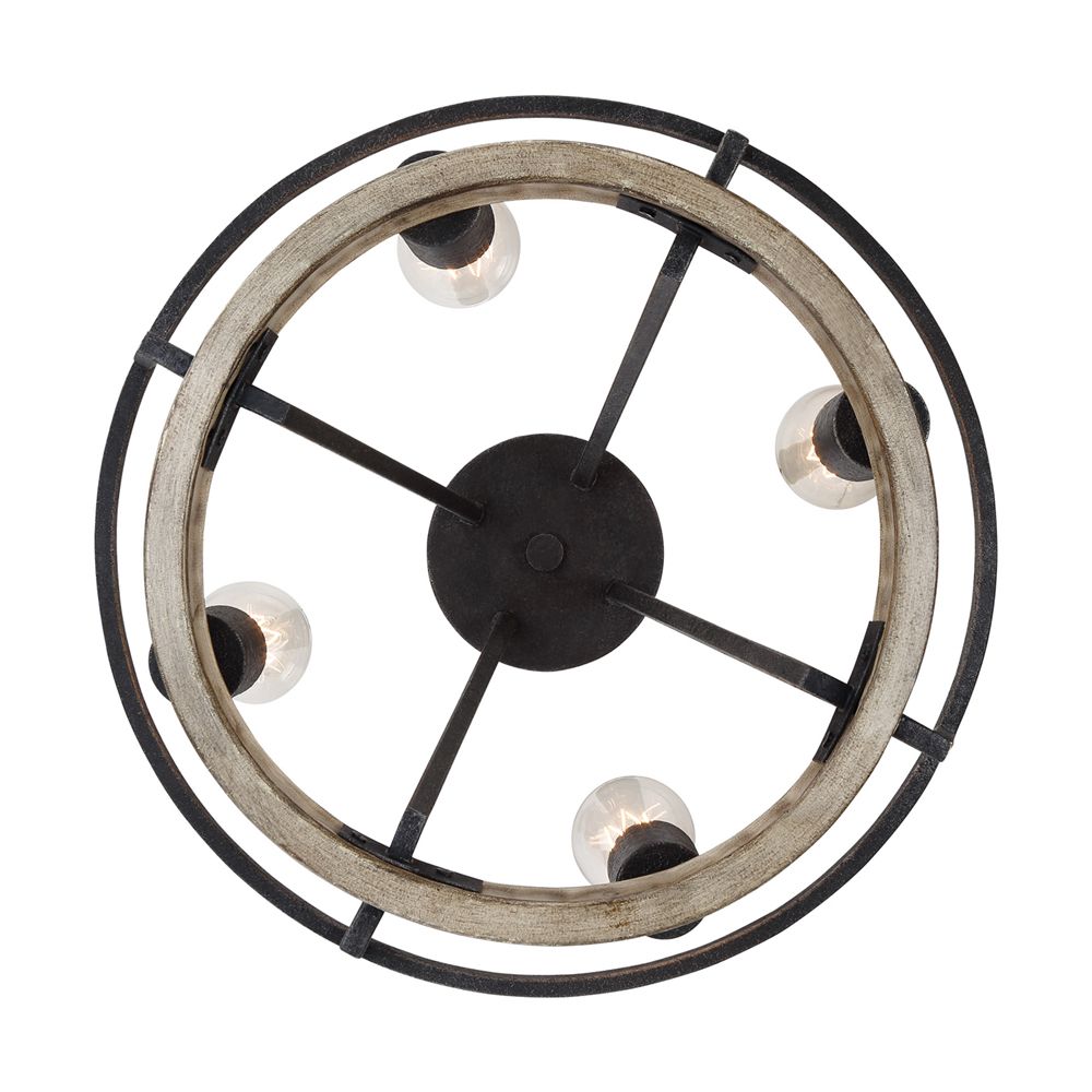 Brockton Grey Ash Semi-Flush Mt