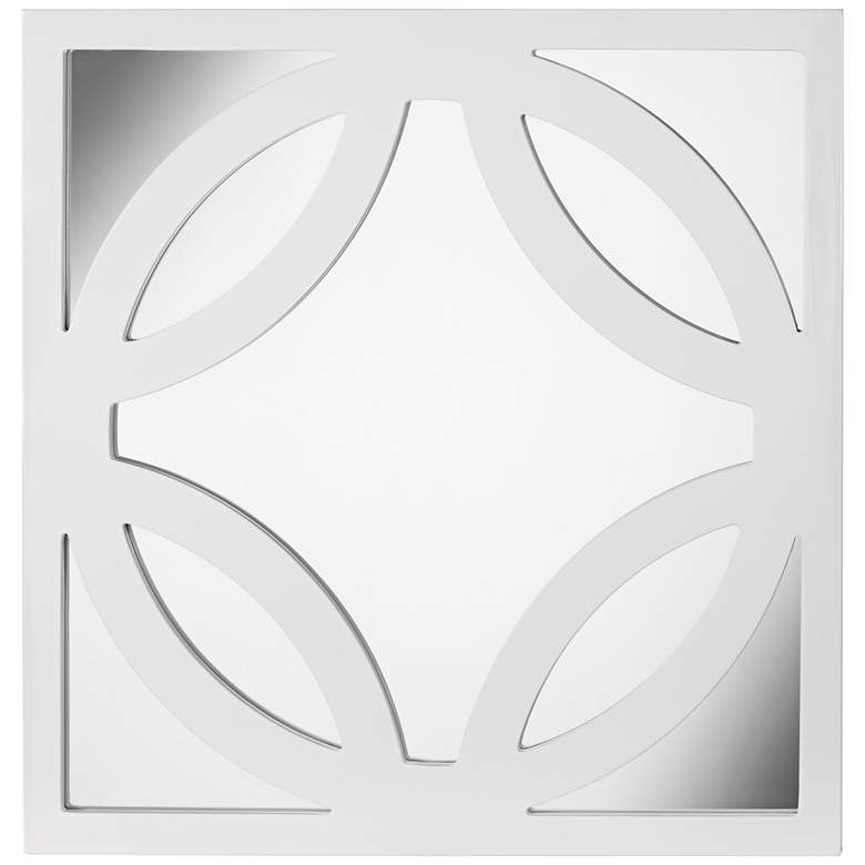 Image 1 Brodax 23 1/2 inch Square White Lacquered Wall Mirror